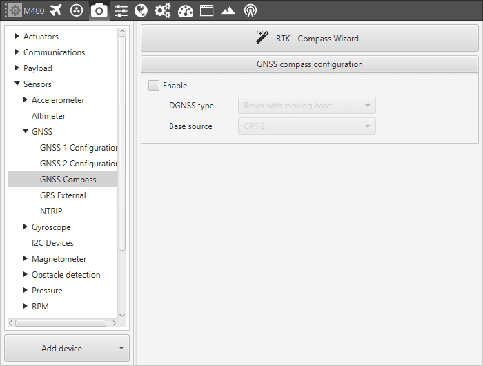 GNSS Compass - Configuration Menu