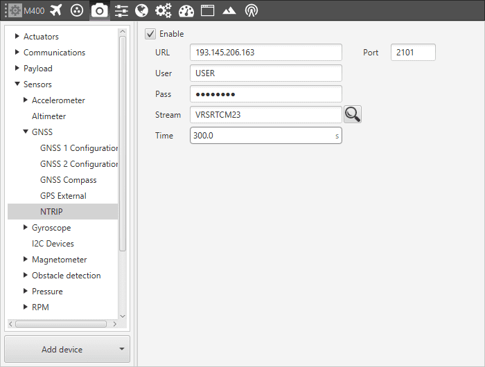 NTRIP - Configuration Menu