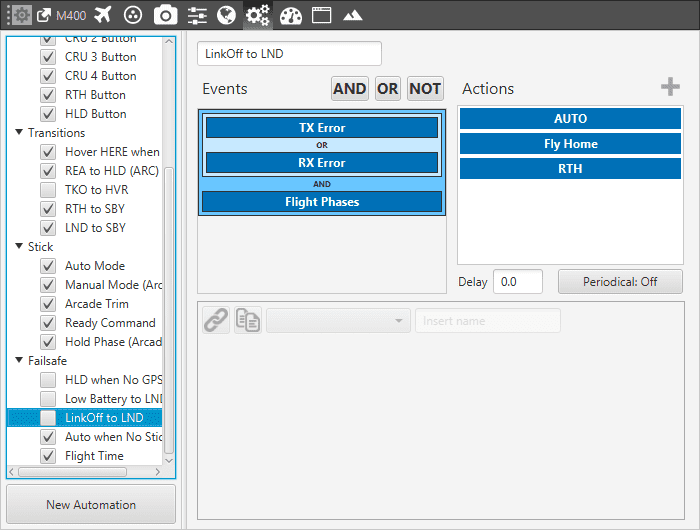 Examples - Failsafe for radio link-off – Multicopter