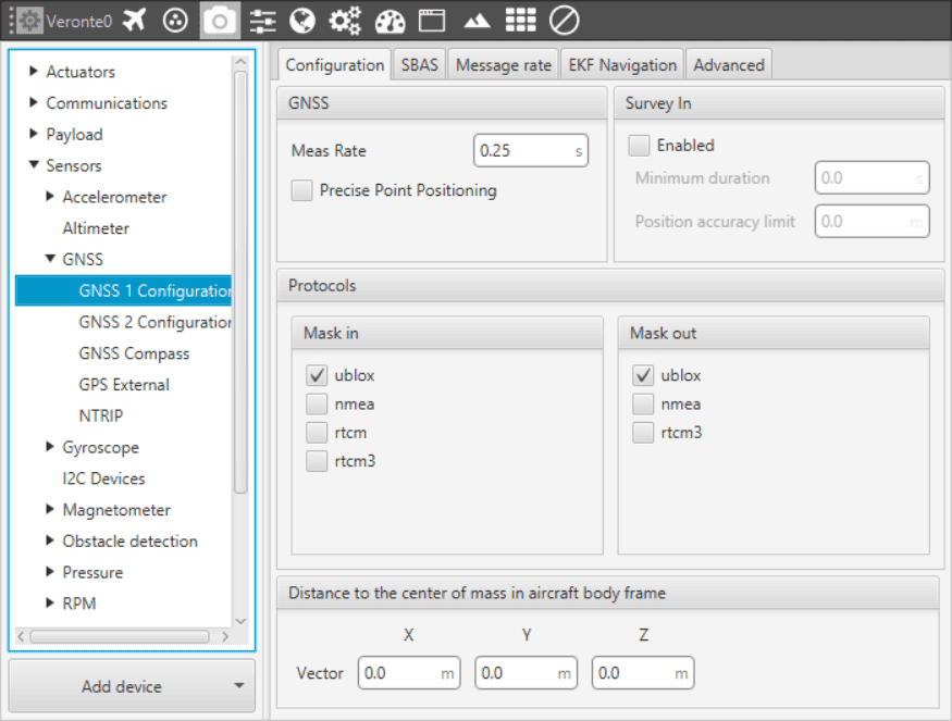 GNSS - Configuration Menu