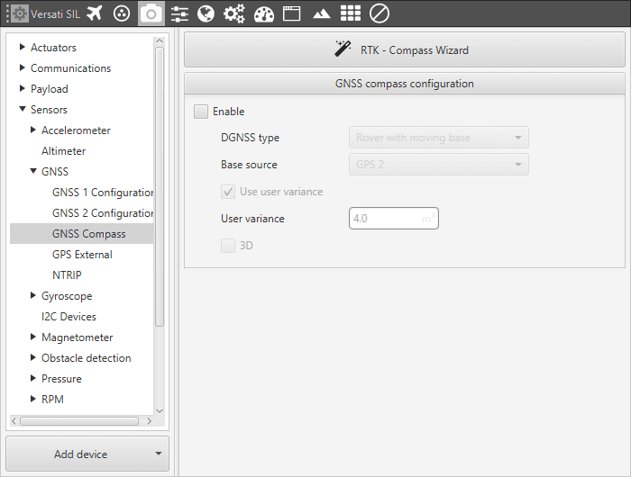 GNSS Compass - Configuration Menu