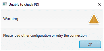 Veronte Configuration - PDI Error Window