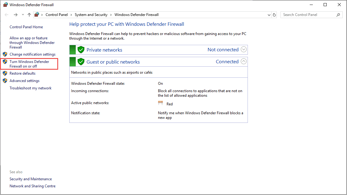 Installation - Firewall Menu