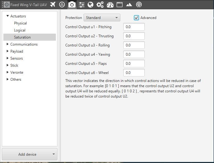 Veronte Configuration - Advance Standard Saturation Mode