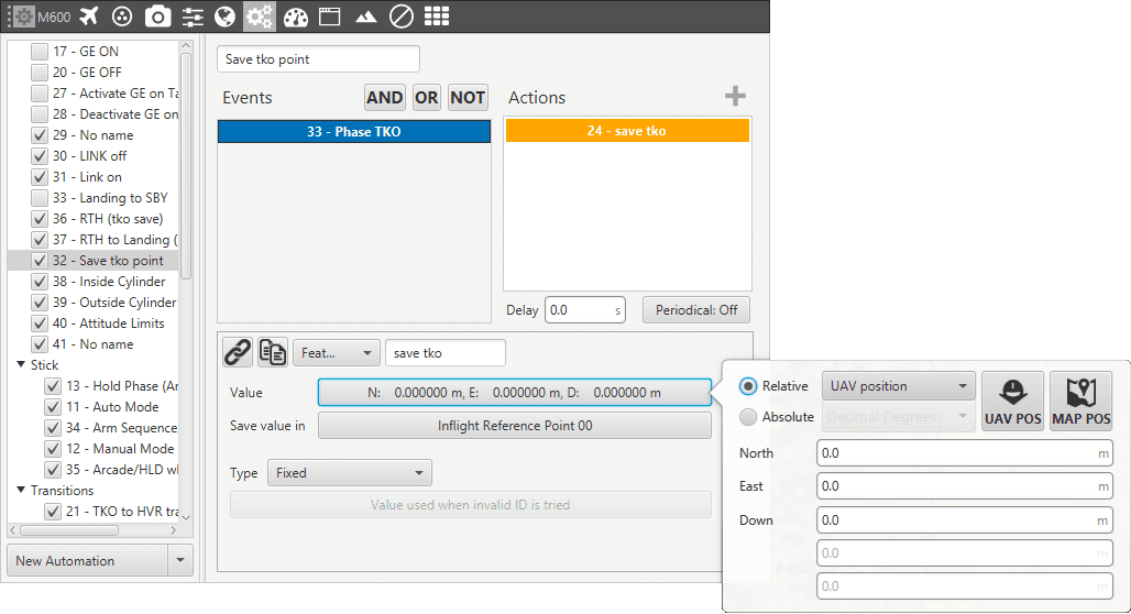 Veronte Configuration - Action – Feature
