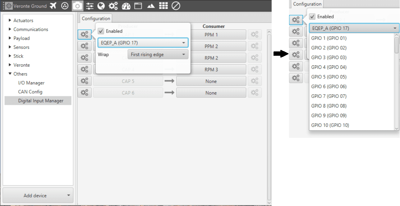 Veronte Configuration - XPC CAP Configuration Menu