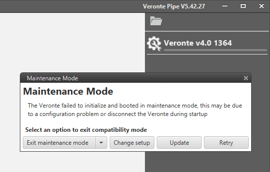 Veronte Configuration - Maintenance Mode