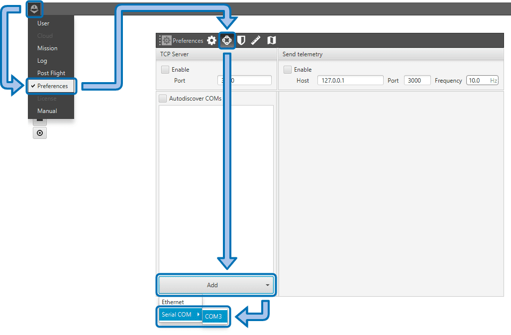 Preference - General - Connections Menu