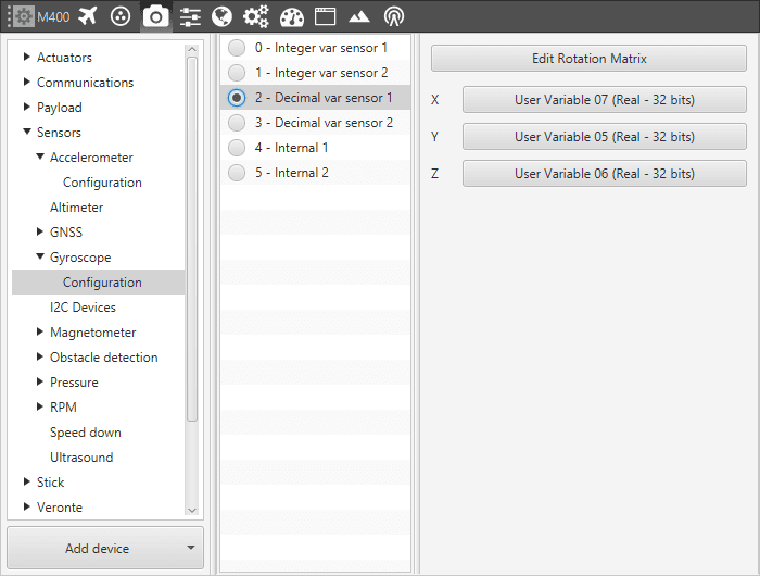 Decimal Gyroscope - Configuration Parameters