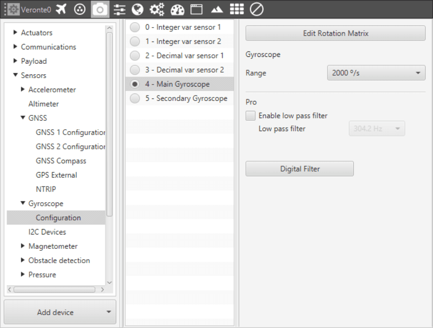 Gyroscope - Configuration Parameters