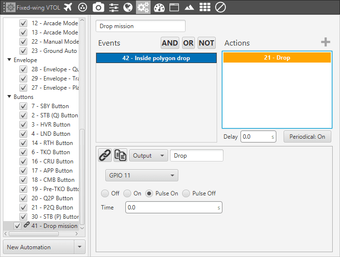 Mission tools - Capsule Dropping Automation Event