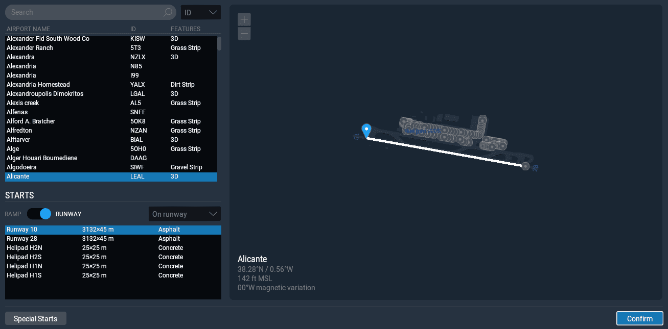 X-Plane menu 2