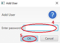 User and access level - New User Password